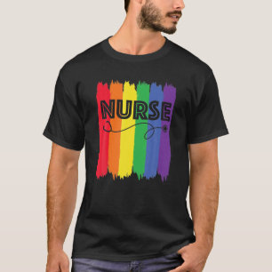 Zuster LGBT Rainbow Registered Nursing RN Gay Prid T-shirt