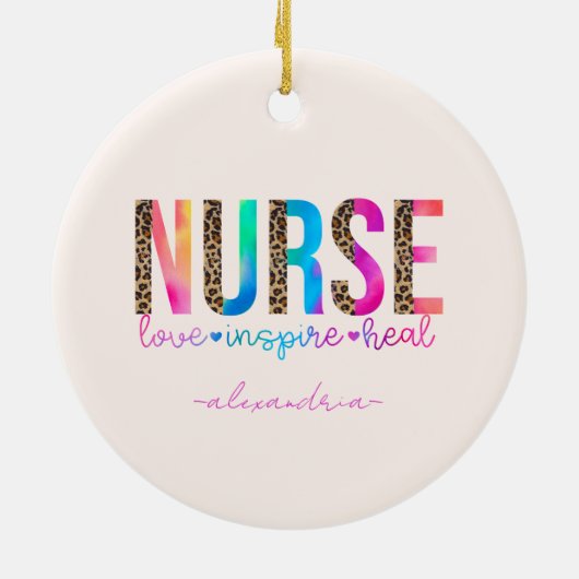 Zuster - Liefde, Inspire, Heal Keramisch Ornament (Achterkant)