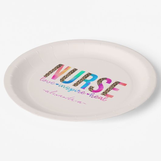 Zuster - Liefde, Inspire, Heal Papieren Bordje (Gekanteld)