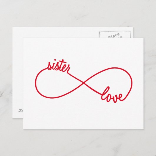 Zuster liefde, oneindig teken briefkaart (Voorkant / Achterkant)