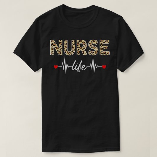 Zuster Life, Leopard Print, Funny Neurse Healthcar T-shirt (Design voorkant)