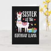 Zuster Llama Matching Llama Birthday Party Outfit Kaart (Gele Bloem)