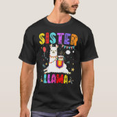 Zuster Llama Verjaardag Llama Alpaca Thema Familie T-shirt (Voorkant)