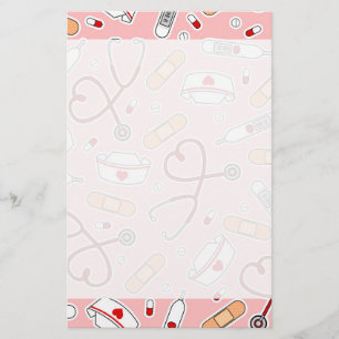 Zuster Love Print Pink Background Briefpapier