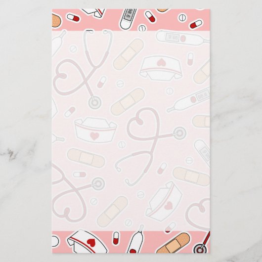 Zuster Love Print Pink Background Briefpapier (Voorkant)