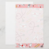 Zuster Love Print Pink Background Briefpapier (Voorkant / Achterkant)