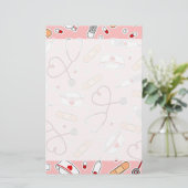 Zuster Love Print Pink Background Briefpapier (Staand voorkant)