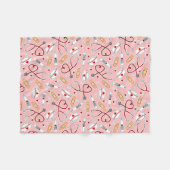 Zuster Love Print Pink Background Fleece Deken (Voorkant (Horizontaal))