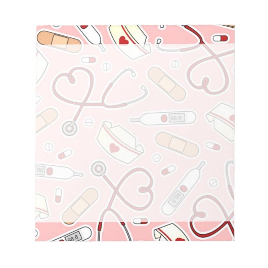 Zuster Love Print Pink Background Notitieblok (Voorkant)