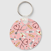 Zuster Love Print Pink Background Sleutelhanger (Voorkant)