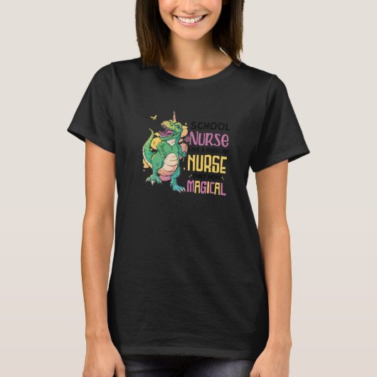 Zuster Magical Unicorn Rex School Nurse T-shirt (Voorkant)
