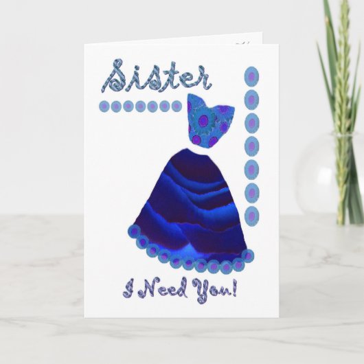 Zuster - Maid of Honor met Royal Blue Dress (Voorkant)