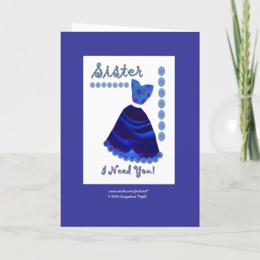 Zuster - Maid of Honor met Royal Blue Dress (Achterkant)