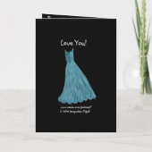 Zuster Maid of Honor Uitnodiging Blauwe jurk (Achterkant)