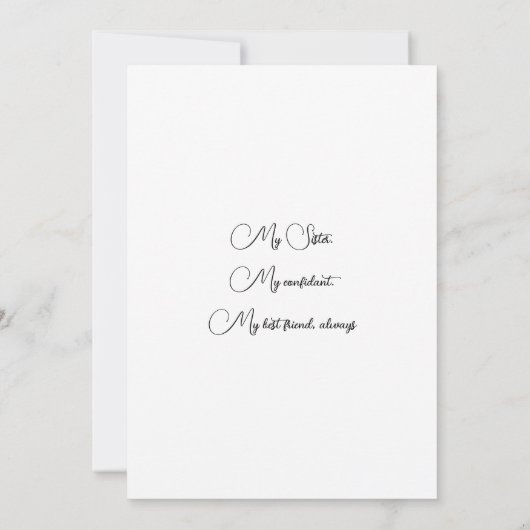 Zuster Maid of Honor Voorstel Kaart (Achterkant)