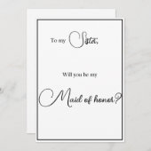 Zuster Maid of Honor Voorstel Kaart (Voorkant / Achterkant)