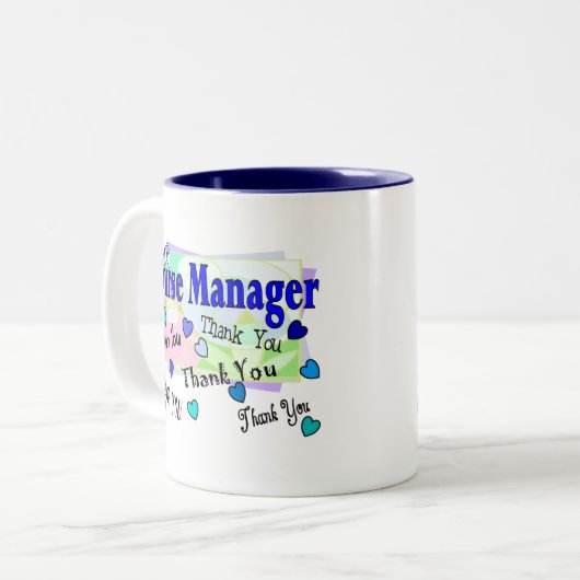 Zuster Manager DANK U Tweekleurige Koffiemok (Voorkant links)