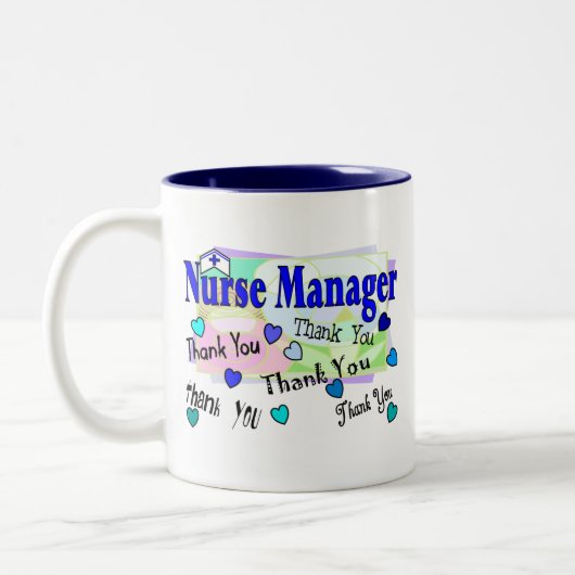 Zuster Manager DANK U Tweekleurige Koffiemok (Links)