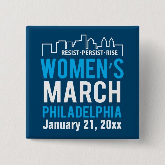 Zuster March Philadelphia januari Vierkante Button 5,1 Cm (Voorkant)