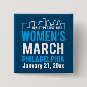 Zuster March Philadelphia januari Vierkante Button 5,1 Cm
