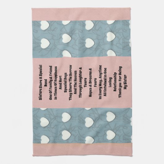 Zuster Marshmallow Hearts Theedoek (Verticaal)