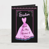 ZUSTER Matron of Honor - PINK Gown Flowered Trim (Voorkant)