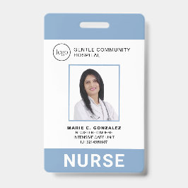 Zuster Medical Light Blue Hospital Logo Foto ID Badge