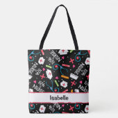 Zuster Medical Name Persoonlijke zwarte student Tote Bag (Voorkant)
