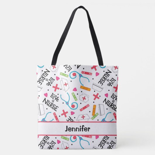 Zuster Medische naam Persoonlijke Witte Student Tote Bag (Voorkant)