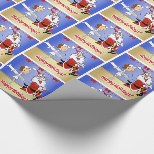 Zuster met kerstfeestdag cadeaupapier (Hoek)