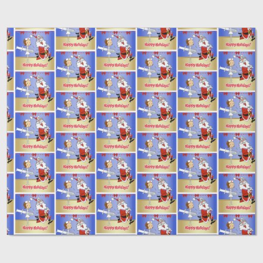 Zuster met kerstfeestdag cadeaupapier (Vlak)