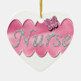 zuster met vlinder keramisch ornament