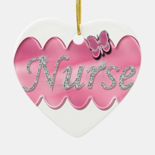 zuster met vlinder keramisch ornament (Voorkant)