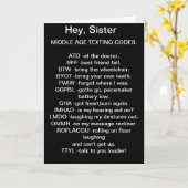 * ZUSTER * MIDDELBARE LEEFTIJD SMS'EN VERJAARDAG K KAART (Gele Bloem)