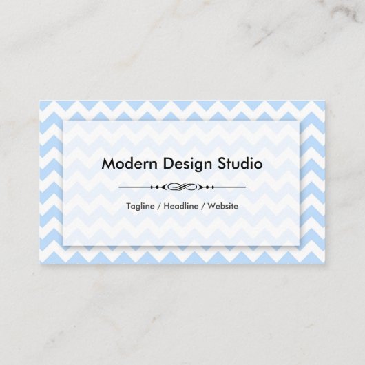 Zuster - Modern Blue Chevron Visitekaartje (Achterkant)