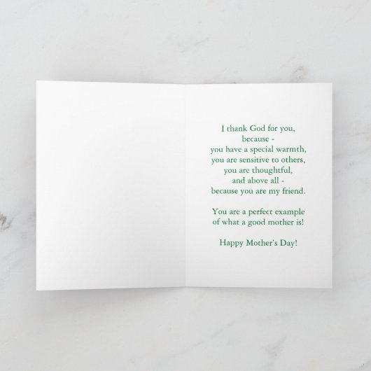 Zuster, Moederdag, Religieuze Groene Daisy, God Kaart (Binnen)