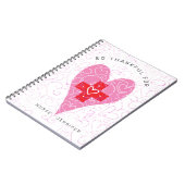 Zuster Monogram roze harten Monogram Naam Notitieboek (Linkerzijde)