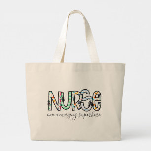 Zuster One Amazing Superheld Modern Typografie Grote Tote Bag