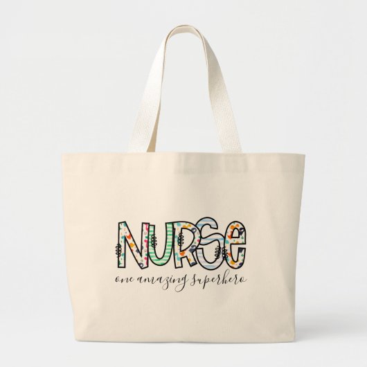 Zuster One Amazing Superheld Modern Typografie Grote Tote Bag (Voorkant)