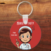 Zuster op dienst met vlinder sleutelhanger (Voorkant)