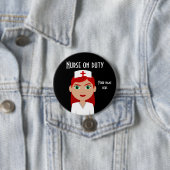 Zuster op Duty Black Round Button (In situ)