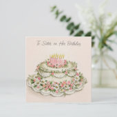 Zuster op haar  stijl van de verjaardag feestdagenkaart (Staand voorkant)