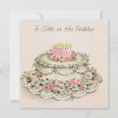 Zuster op haar  stijl van de verjaardag feestdagenkaart (Voorkant)