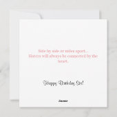 Zuster op haar  stijl van de verjaardag feestdagenkaart (Achterkant)