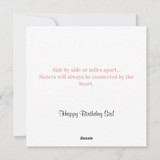 Zuster op haar  stijl van de verjaardag feestdagenkaart (Achterkant)