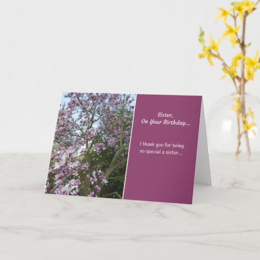 Zuster, op uw verjaardag... kaart (Gele Bloem)