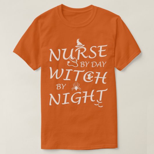 zuster overdag heks tegen nacht 23 t-shirt (Design voorkant)