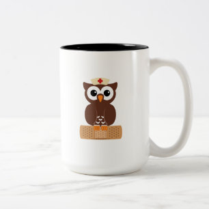 Zuster Owl (m/bandaid) Tweekleurige Koffiemok