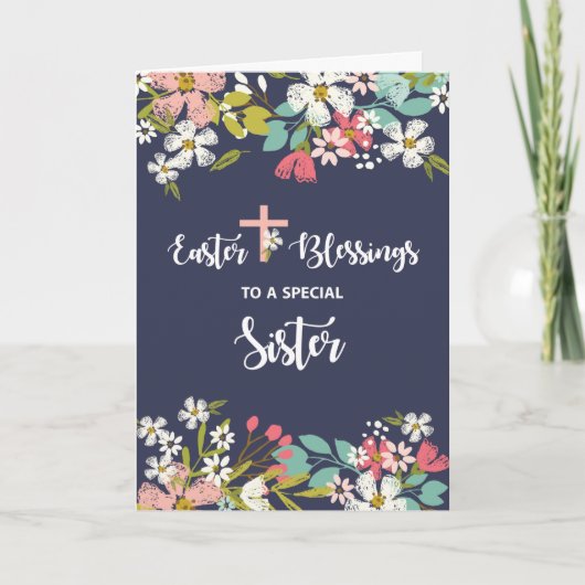 Zuster Paasveroudering van Risen Christus Flowers Kaart (Voorkant)