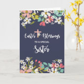 Zuster Paasveroudering van Risen Christus Flowers Kaart (Gele Bloem)